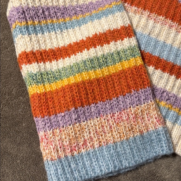 ✨ Anthropologie Ribbed Multi-Stripe Cardigan Sweater Sz M - Picture 6 of 7